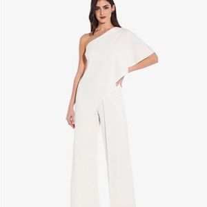 Adrianna Papell Flutter One Shoulder Jumpsuit